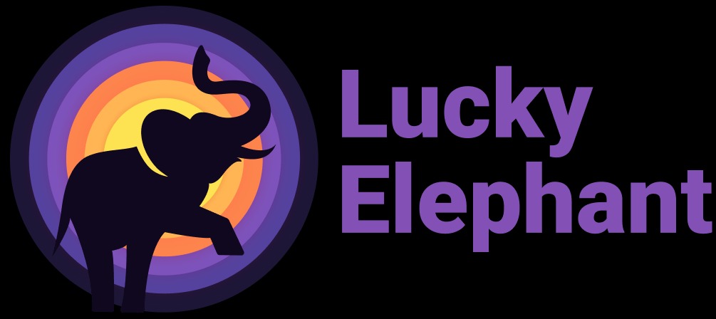  Logo of Gaming Lucky Elephant featuring a stylized elephant with gaming elements, vibrant colors, and a playful design